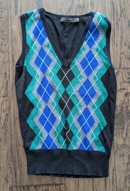 The Limited Argyle Sweater Vest Y2K